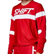 SHIFT 2021 화이트 라벨 저지 - 블리스 (라지) (블랙/화이트) 블랙. L, Small, 레드