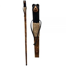 RUSTIC 러스틱 Axentz 우드 워킹 트레킹 하이킹 폴 스틱 끈 그립 고무 팁 손목 스트랩 116.8cm(46인치) 조각 곰, RUSTIC 러스틱 Axentz 우드 워킹 트레킹 하이