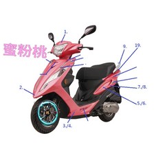 PGO BON 專用右車身蓋, 6號.右車身蓋(蜜桃粉)