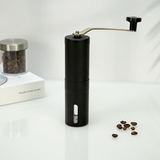 手搖磨豆機 不鏽鋼 咖啡豆研磨器 便攜手磨咖啡機, 1個, 迷你型手動便攜咖啡機【ABS塑料機身】黑色:18.6*4.8*9, 1L