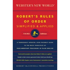 (영문도서) Webster's New World Robert's Rules of Order Simplified and Applied Third Ed. Paperback, Collins Reference, English, 9780544236035
