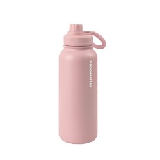 MOOMART LAB 1200ml 磁吸不鏽鋼保溫瓶 運動直飲水壺 附手機支架, 櫻花粉, 1個