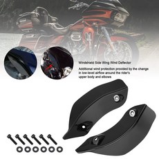 機車風翼 擋風片 適用哈雷 Touring Electra Glide Road Glide Road King, 1個, Black