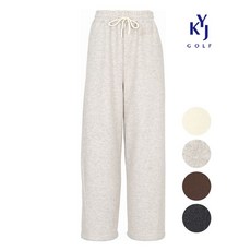 김영주골프 겨울 옆절개 모직 와이드 팬츠 밴딩 하이웨스트 여성 바지 DPWLSL88