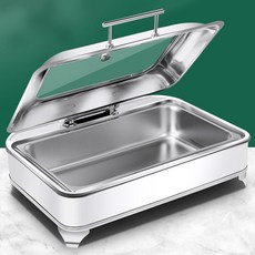 업소용 챠핑디쉬 푸드 반찬 전기 보온기 워머 용기 부페 잡채, 3. 6L 2칸 원형 42x46x21cm