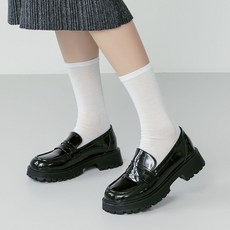 에스유니 부드럽고 발편한 여성 하이틴 청키굽 통굽 로퍼 구두 7cm