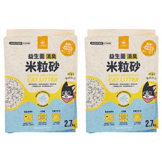 DOG CAT STAR 汪喵星球 益生菌消臭豆腐砂 米粒型, 消臭, 2.7kg, 2袋