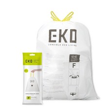 EKO 쓰레기봉투 타입 F 12매입 흰색 40-60L 대응 끈이 달린 두꺼운 찢어지기 어렵다 EK33706