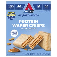 ATKINS 蛋白質酥脆威化餅 花生醬口味 5入, 1個, 180g