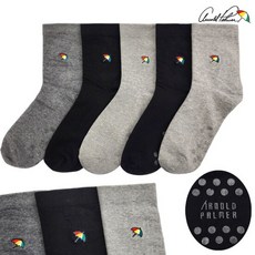 아놀드파마 남성 미끄럼방지양말 무압박 양말 신사 중목 무지 베이직 5족 세트 3116201