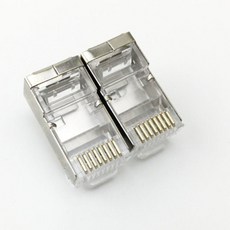 RJ45 六類 遮罩 鍍金 通孔 水晶頭, 100個, 【DD242】