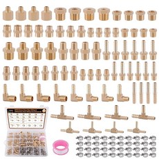 다자쿠트 111PC 호스 파이프 피팅 구색 키트 NPT 어댑터 감속기 부싱 육각 니플 닫힘 결합 감소 90 스트리트 엘보우 플러그 나사 크로스, 120pcs