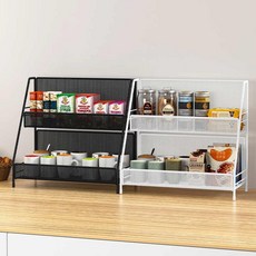 틈새 주방 수납 싱크대 정리 정리대 수납선반 선반, A. 3층, A. 1x1인치, B. 검정색 대형3층