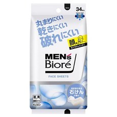 비오레 남성 페이스 시트 깨끗한 비누향 34매입, 1개