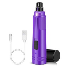 LED 조명이 장착된 카스푸이 개 네일 그라인더 - 소형 중형 대형견 및 고양이를 위한 2단 전기 애완동물 트리머 강력한 무 발 그루밍 스무딩 (퍼플), Purple