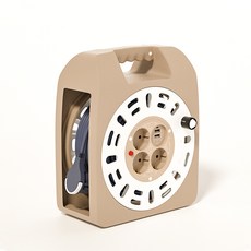 러그박스 20M 3구 USBx2포트 크림브라운 1.5SQ 전기 릴선 연장선, 1개