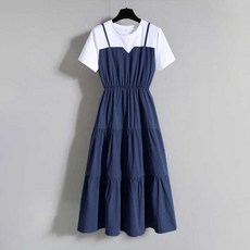 couchsurfing 여성 투피스 디자인 반소매 롱 원피스