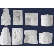 신체부위 석고상 귀 스케치 조형물 화이트 얼굴 입 이목구비 눈