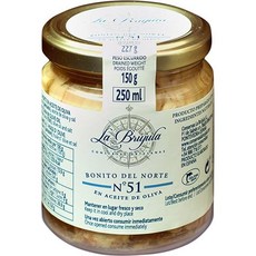 스페인 라 브루훌라 올리브 오일에 담긴 북방참다랑어 통조림 la brujula albacore tuna, 1개, 150g
