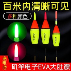 新店特惠 磯竿遠投滑漂夜光漂磯釣浮漂路滑魚漂專用日夜兩用大物阿波電子漂, EVA磯釣電子款紅10g無電池,1只裝