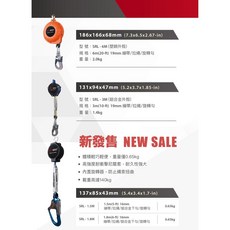 FKS BOST 台灣製造 織帶高空作業防墜器 CE EN360認證 捲吊式防墜器 安全帶, 1個