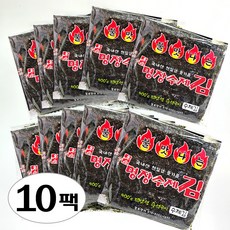 할아버지 명장 불맛나는 수제 곱창김 소문난 구운 조미 파래 옛날시골 할머니 맥반석 즉석구이 김, 10개, 20g