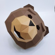 가면시대 곰가면 곰탈 갈색+황색 입체 종이 동물 가면 유튜브 마케팅 홍보용, 갈색황색 웃는곰돌이, 1개