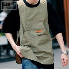 진브릭 가벼운 조끼앞치마 카페 네일샾 조끼형 공방 플로리스트, 1개, 조끼형_카키