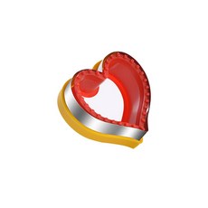 하트 쿠키 몰드 둥근 사각형 모양 빵 Decruster 및 Sealers 샌드위치 빵을 자르는 들을위한 유용한 채소 커터, 하트 모양, 1개