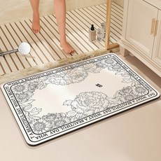 발매트 럭셔리 욕실 러그 목욕 매트 미끄럼 방지 샤워 발 초흡수성 빠른 건조 바닥 변기 카펫 도어매트 세탁 가능, 40cmx60cm, 4, 1개