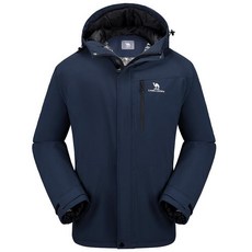 CAMEL CROWN 남성용 겨울 코트 방수 스키 재킷 후드 윈드브레이커 단열 단열 눈 비 하이킹 야외용 Davy Blue-b605 M