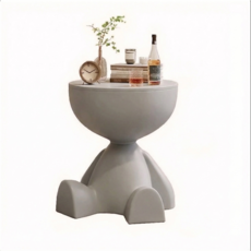 혼반홈 귀여운 인형모양 수납 사이드 미니 테이블 인테리어 원형 수납 협탁 34*37*41CM, 1개, 그레이