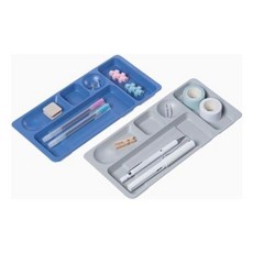 [품절주의] 펜트레이_책상 사무실정리 소품정리 사무용품정리 펜받침 서랍정리 책상정리 사무실, 블루