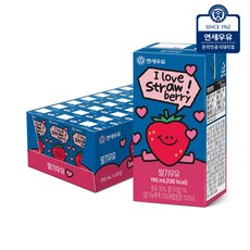 연세우유 딸기 멸균우유 190ml 24팩 연세 멸균 두유, 24개