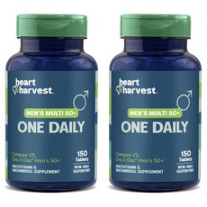 Heart & Harvest 멘스 멀티 50+ 원 데일리 타블렛, 2개, 150정