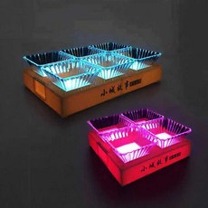 LED 플레이팅 접시 안주 그리드 클럽 주점 횟집 라운지, 1개, 6칸 RGB 무지개 / 검은색 베이스