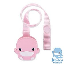 酷咕鴨 造型奶嘴帶夾, 粉色, 1個