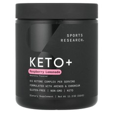 스포츠리서치 Keto+ 라즈베리 레모네이드 318g(11.2oz), 1개, 318g