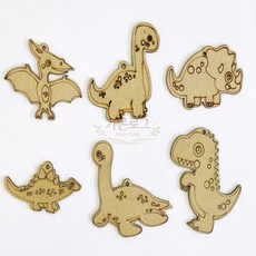 가온로그 나무비즈 공룡 모양 만들기 재료 6개 비즈꿰기