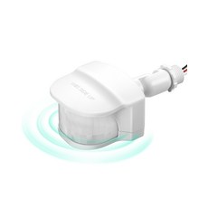EDISHINE 240도 PIR 모션 센서 실외 투광등 교체 감지기 18.2m 화이트 UL, 단일