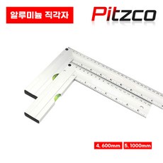 피츠코 알루미늄 직각자 각도기 눈금자 알루미늄자 수평자 기역자 PTC-ALS, 1개, PTC-ALS600mm
