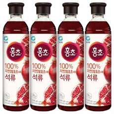 대상 청정원 홍초 석류, 4개, 900ml