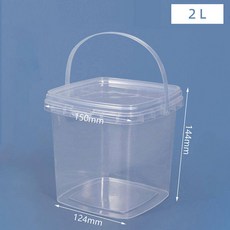 캔들공병 뚜껑이 있는 BPA 프리 빈 플라스틱 양동이 밀폐 PP 항아리 대량 식품 보관용 투명 용기 280ML 500ML 1L 2L, 2000ml, 1개