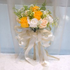 精選好物 新娘手捧花結婚領證登記拍照道具仿真香皂花婚紗照捧花韓係小把束, 105香皂花手捧花 黃色, 1個