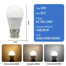 E27 B22 LED Tricolor Dimming CCT Bulb GU10 MR16 Spot Light AC Memory Function Temp Reset Interiors, 10 G45 B22, 04 5W, 04 1pcs