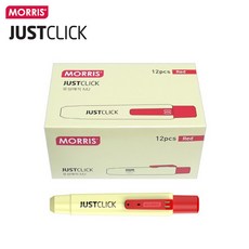 모리스 JUSTCLICK 유성매직 M2, 레드, 12개
