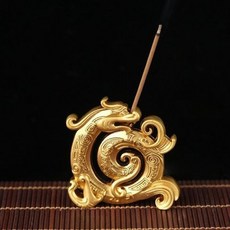 創意金屬祥龍香插仿古盤龍多孔線香爐香座家用供佛禪意龍形香薰爐, 1個