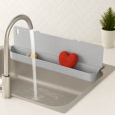 우디밸리 올인원 수납형 싱크대 물막이, 그레이, 1개