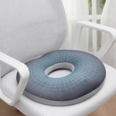 도도몰 메모리폼 원형 쿠션 도넛 방석, 그레이, 1개