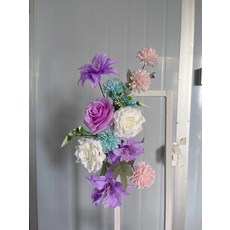 인조 초승달 꽃줄 장식 웨딩 배경 실크 가랜드 생일 파티, 1개, 4. Purple Pink A. 1PC